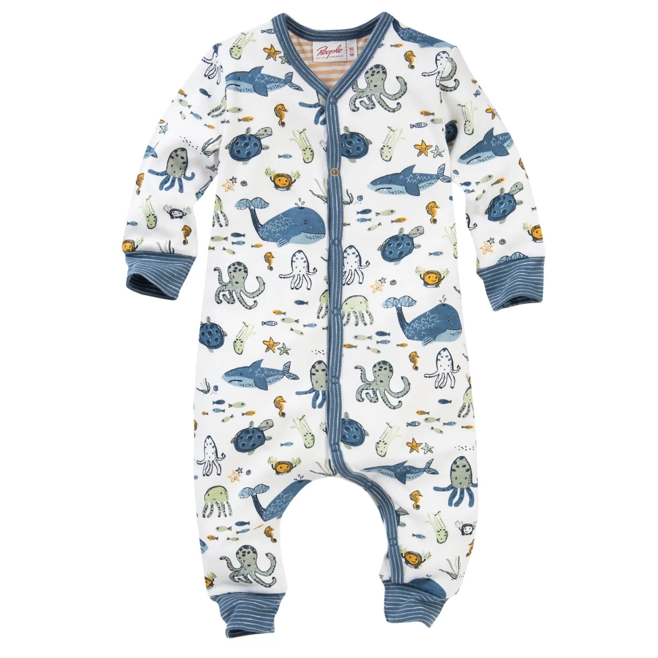 People Wear Organic Baby Overall Weiß Unterwasserwelt 1 People Wear Organic Baby Overall Weiß Unterwasserwelt