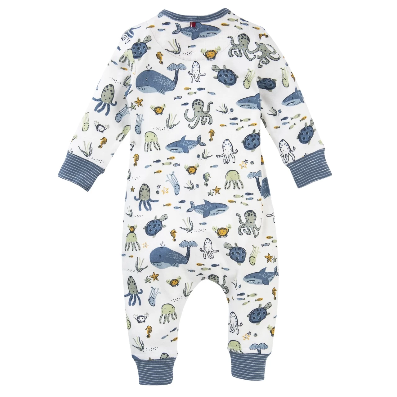 People Wear Organic Baby Overall Weiß Unterwasserwelt 2 People Wear Organic Baby Overall Weiß Unterwasserwelt – Bild 2