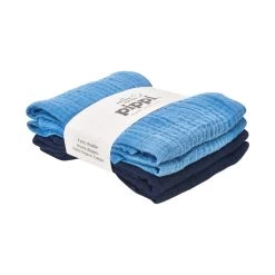 Pippi Organic Mullwindeln Blau/navy 4er Pack