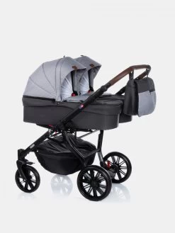 Dorjan Quick Twin TQ11 Hellgrau – Graphit + Maxi-Cosi CabrioFix + Maxi-Cosi FamilyFix Basisstation 4in1
