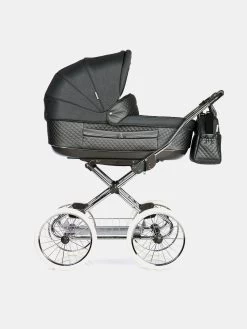 Roan Marita Klassischer Kinderwagen Anthrazit Pearl Inklusive Babyschale – Set 3in1 -Babyprodukte Kinderwagen Roan Marita Klassischer Kinderwagen Anthrazit Pear 3