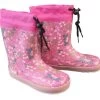 Koel TOGGLE Gummistiefel Flowers Fuchsia Barfuß Regenstiefel Leicht Gefüttert