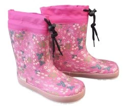 Koel TOGGLE Gummistiefel Flowers Fuchsia Barfuß Regenstiefel Leicht Gefüttert