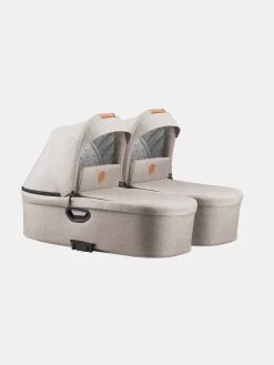 Jedo – Duo Zwillingskinderwagen – 4 In 1 – Farbe D51 – Beige Mit Mit Karamell Schiebegriff – Plus Coral 360 Und Familyfix 360 -Babyprodukte Kombikinderwagen Jedo Duo 2023 D51 02