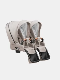 Jedo – Duo Zwillingskinderwagen – 4 In 1 – Farbe D51 – Beige Mit Mit Karamell Schiebegriff – Plus Coral 360 Und Familyfix 360 -Babyprodukte Kombikinderwagen Jedo Duo 2023 D51 04