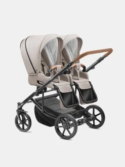 Jedo – Duo Zwillingskinderwagen – 4 In 1 – Farbe D51 – Beige Mit Mit Karamell Schiebegriff – Plus Coral 360 Und Familyfix 360 -Babyprodukte Kombikinderwagen Jedo Duo 2023 D51 buggy