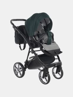 Junama Air Kombi Kinderwagen – Set 3in1 Inkl. Junama Babyschale Und XXL Zubehörpaket– Grün -Babyprodukte Kombikinderwagen Junama Air 04 12