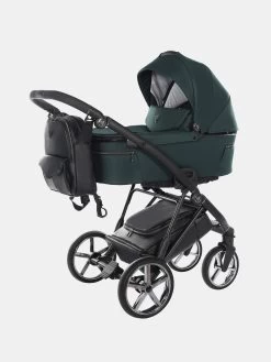 Junama Air Kombi Kinderwagen – Set 3in1 Inkl. Junama Babyschale Und XXL Zubehörpaket– Grün