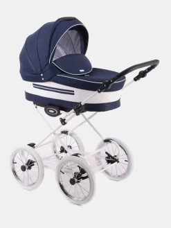 Lonex Eleganto 4in1 – CE 04 Dunkelblau – Weiß – Mit Maxi Cosi Coral 360 Und Maxi Cosi FamilyFix 360