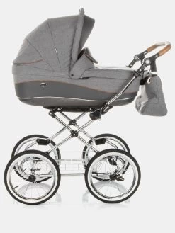 Roan Emma Klassischer Kinderwagen Anthrazitgrau Set 2in1