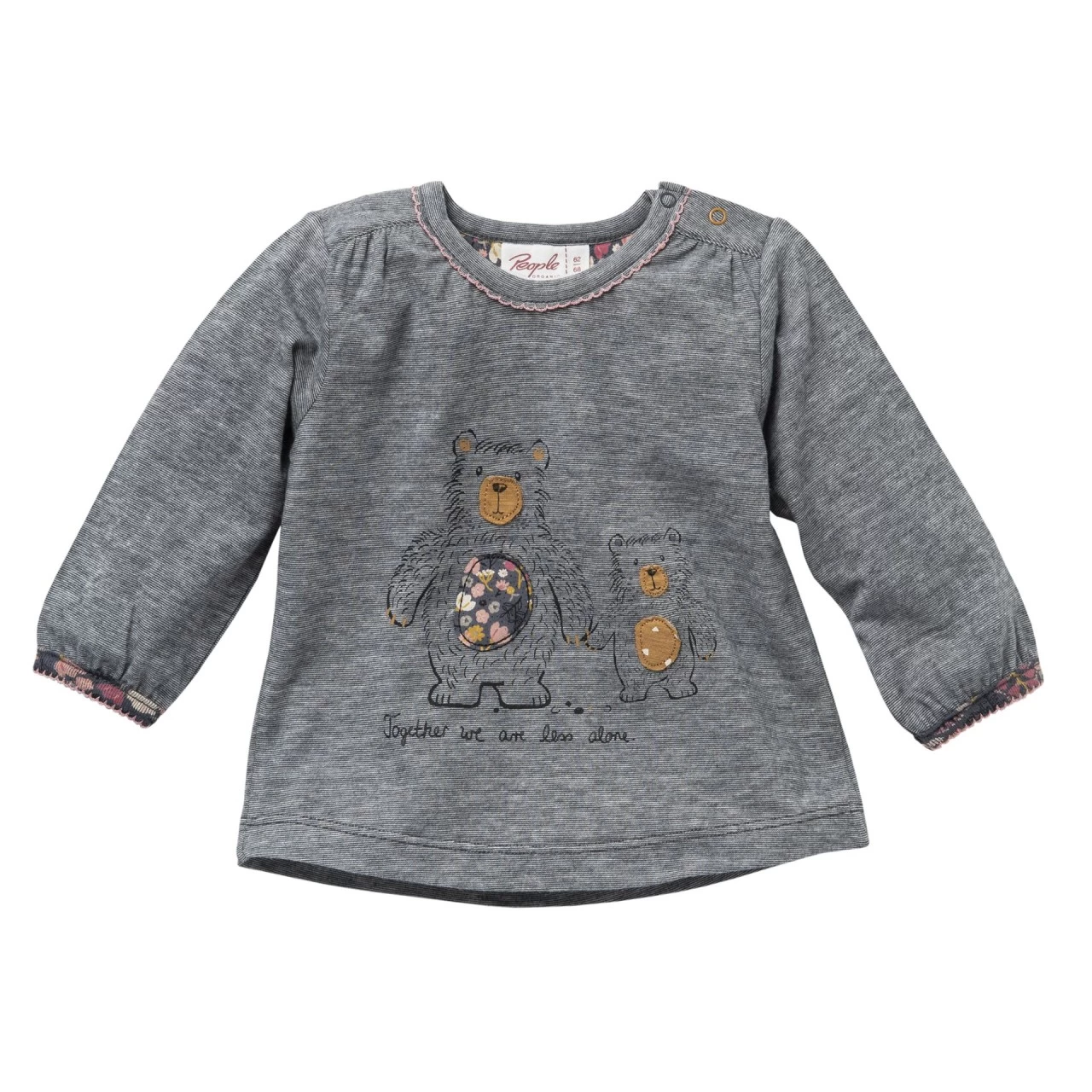 People Wear Organic Mädchen Langarmshirt Bär Anthrazit Mélange 1 People Wear Organic Mädchen Langarmshirt Bär Anthrazit Mélange