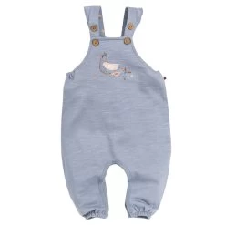 People Wear Organic Baby Latzhose Vogel Blaugrau Swaetpants
