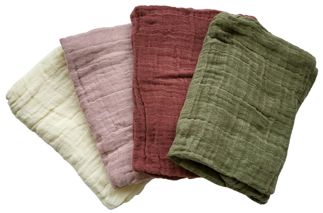 Pippi Babywear Mulltücher Beige Rose + Moos 4er Pack Organic 3 Pippi Babywear Mulltücher Beige Rose + Moos 4er Pack Organic – Bild 3