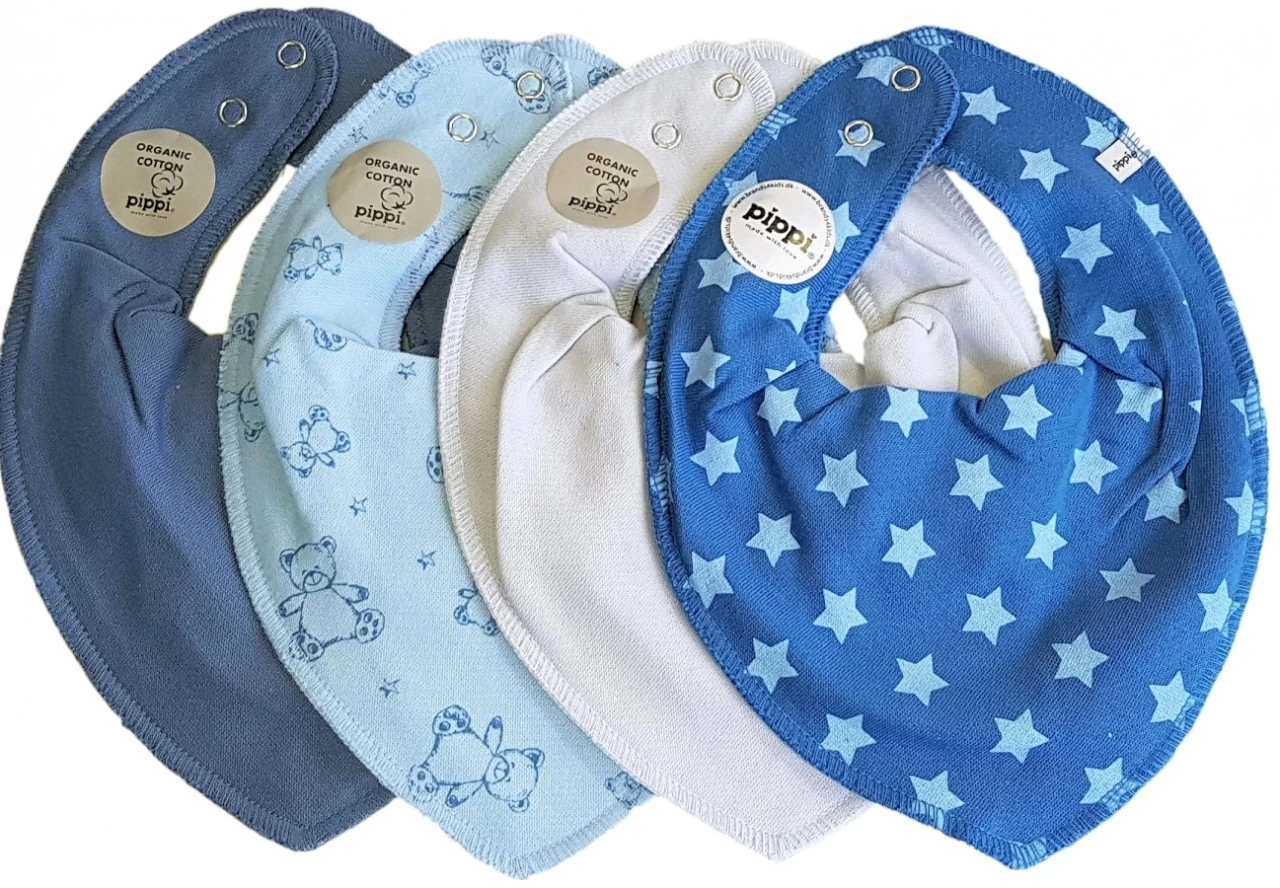 Pippi Baby Dreieckstücher Blue Star + Bärchen 4er Set 1 Pippi Baby Dreieckstücher Blue Star + Bärchen 4er Set