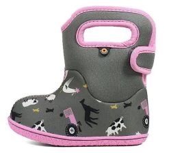 BOGS Baby Bogs Farm Grau/pink Neopren Winterstiefel Für Laufanfänger