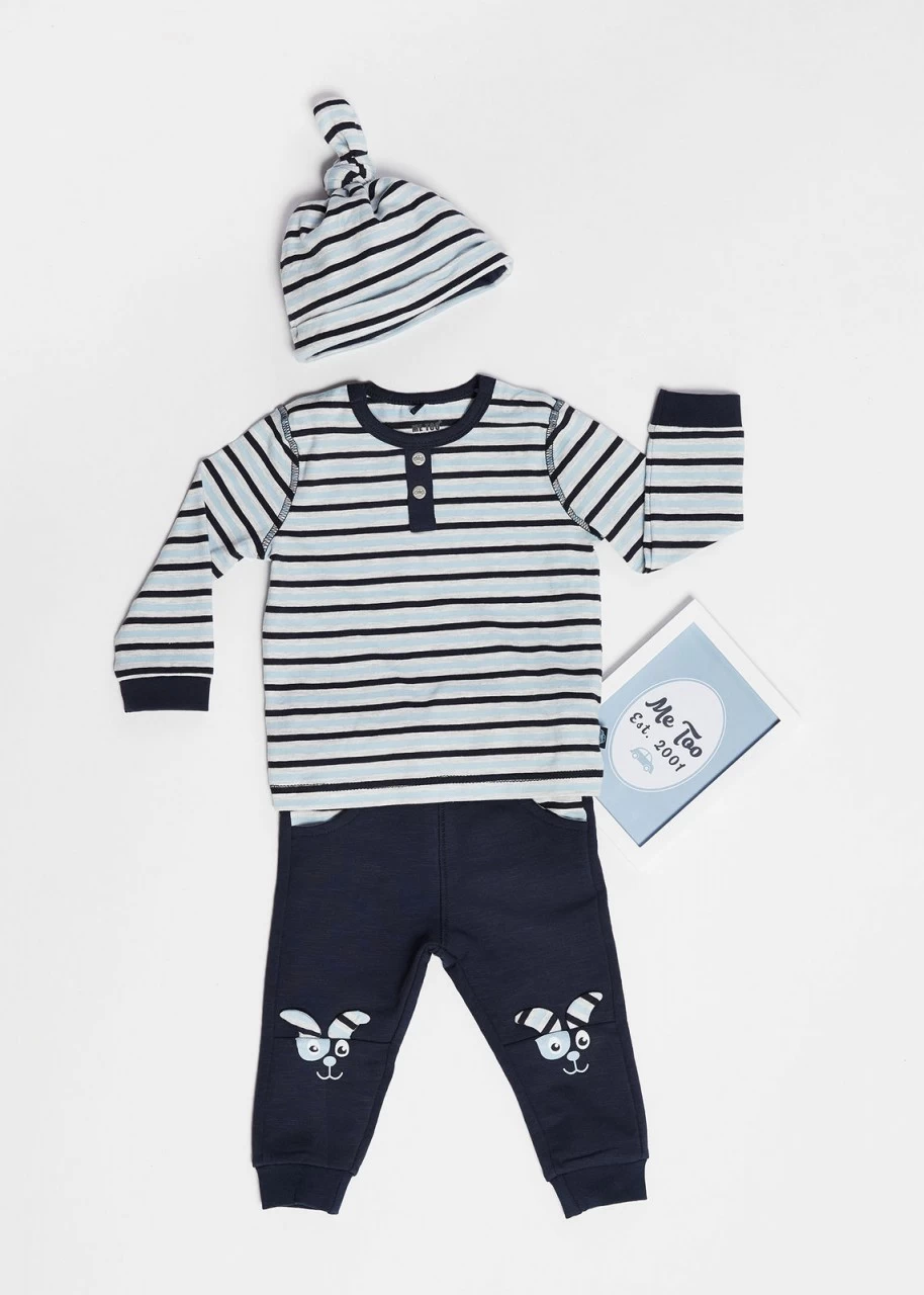 MeToo Baby Anzug 3 Teile Set Hose, Shirt + Mütze 2 MeToo Baby Anzug 3 Teile Set Hose, Shirt + Mütze – Bild 2