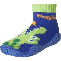 Playshoes Aquasocken Barfußsocken Krokodil Blau/grün