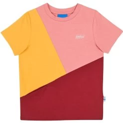 Finkid ANKKURI T-Shirt Rose Beet Red Kurzarm Colorblocking