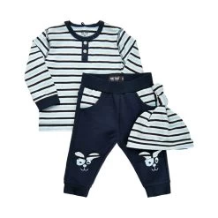 MeToo Baby Anzug 3 Teile Set Hose, Shirt + Mütze