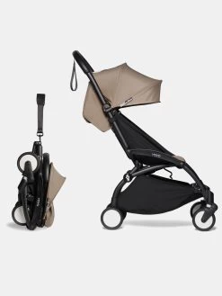Babyzen YOYO² Mit Dem 6+ Textilset (Gestell, 6+ Textilset, Buggy) Rahmen Schwarz, Taupe