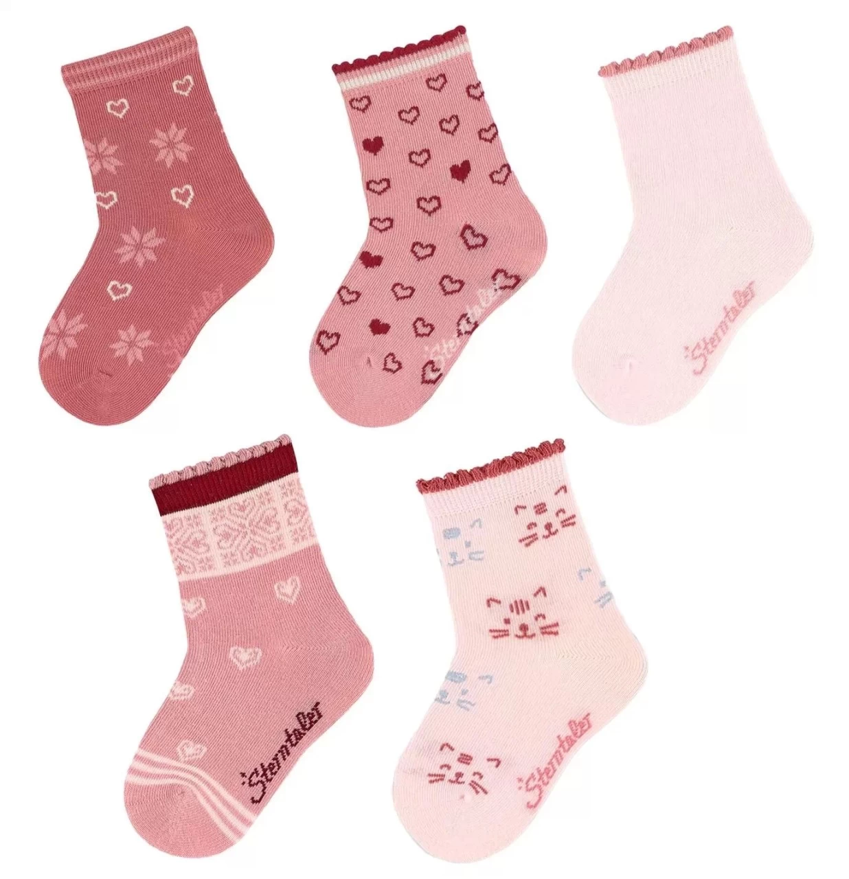 Sterntaler Socken Rosa Herzchen 5 Paar Socken In Geschenkbox 1 Sterntaler Socken Rosa Herzchen 5 Paar Socken In Geschenkbox