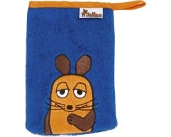 Playshoes Geschenkset DIE MAUS Blau Kapuzen Badetuch + Waschhandschuh Ökotex100 -Babyprodukte waschhandschuh sendung maus marine 1280x1280
